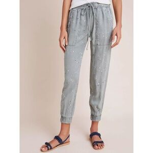 CLOTH & STONE for Anthropologie Women's Paint Splatter Jogger Pants Size XS Gray